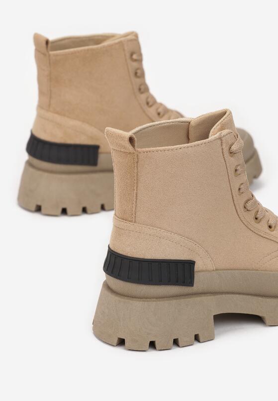 Ciemnobeżowe Botki Monope 5