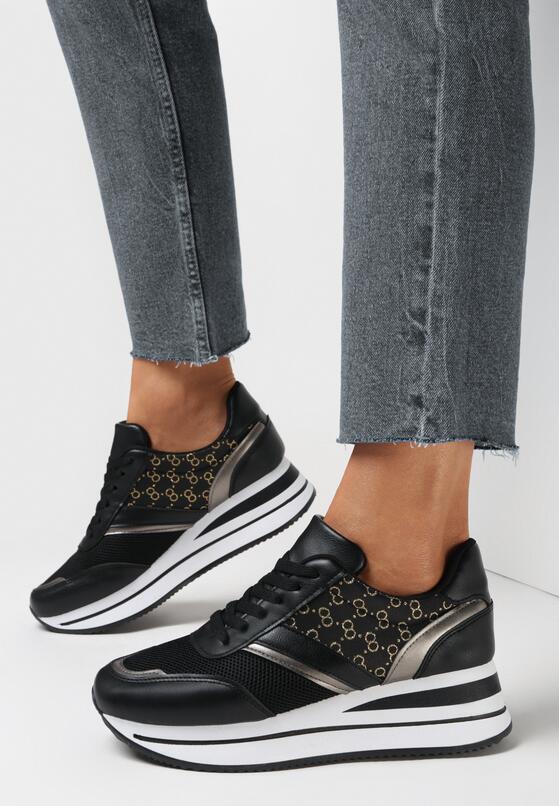 Czarne Sneakersy Aegobe 2