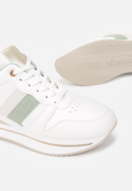 Biało-Zielone Sneakersy Irike