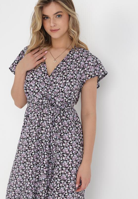 Czarno-Fioletowa Sukienka Naesede 4