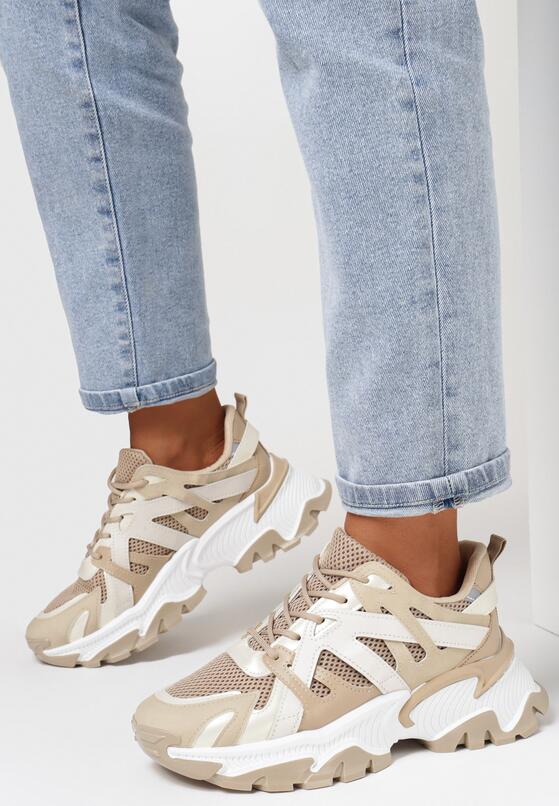 Ciemnobeżowe Sneakersy Moninna 1