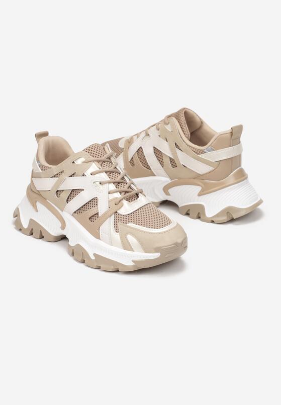 Ciemnobeżowe Sneakersy Moninna 4
