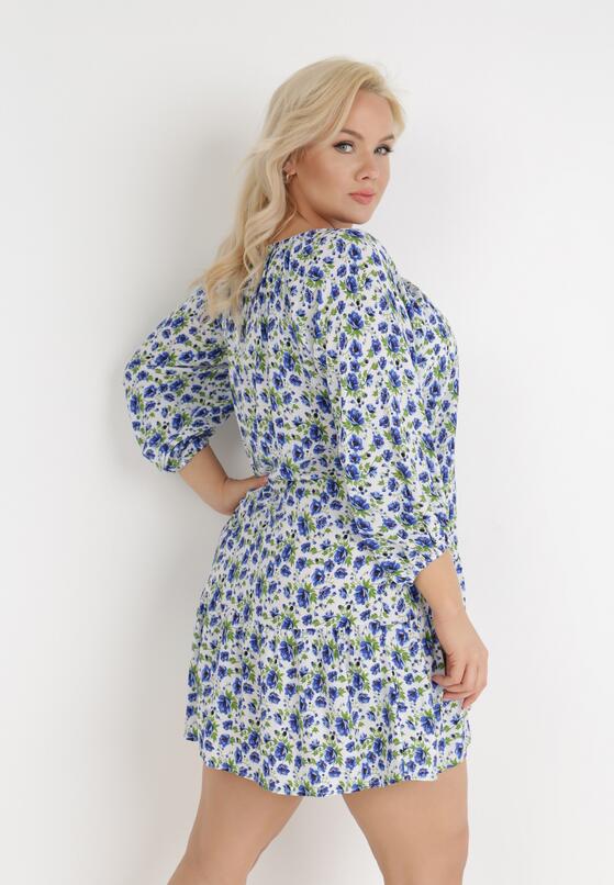 Rochie Albă cu albastru 3
