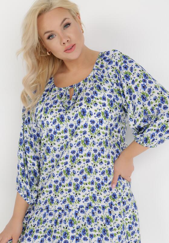 Rochie Albă cu albastru 4