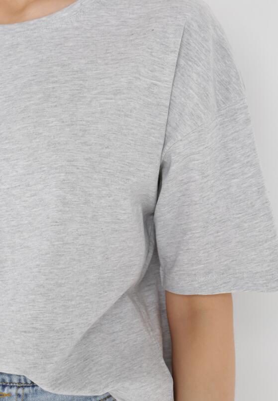 Jasnoszary T-shirt z Bawełny Phoebomeda 5