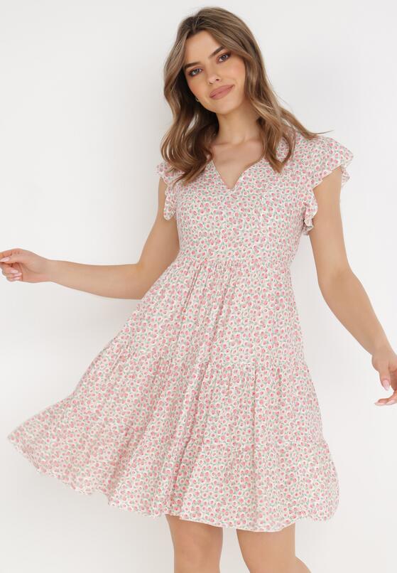 Jasnobeżowa Sukienka z Wiskozy Amarhona 1