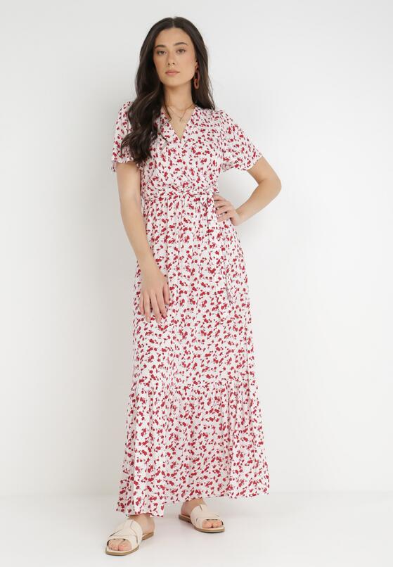 Rochie Albă cu bordo 1