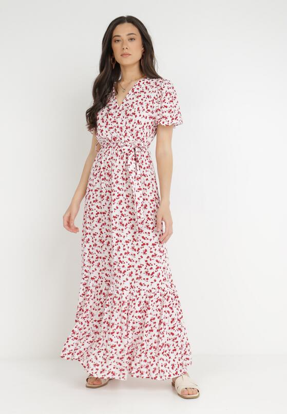 Rochie Albă cu bordo 2