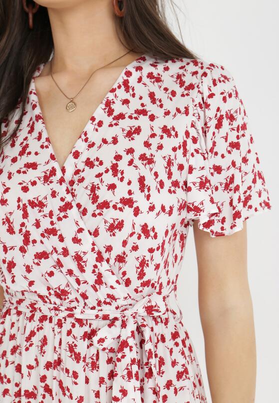 Rochie Albă cu bordo 5