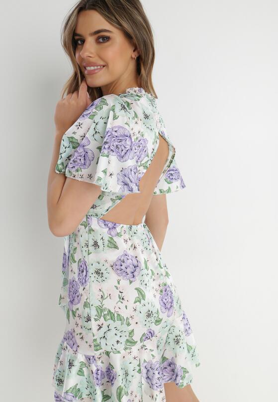 Biała Sukienka Satynowa Phaelon 4