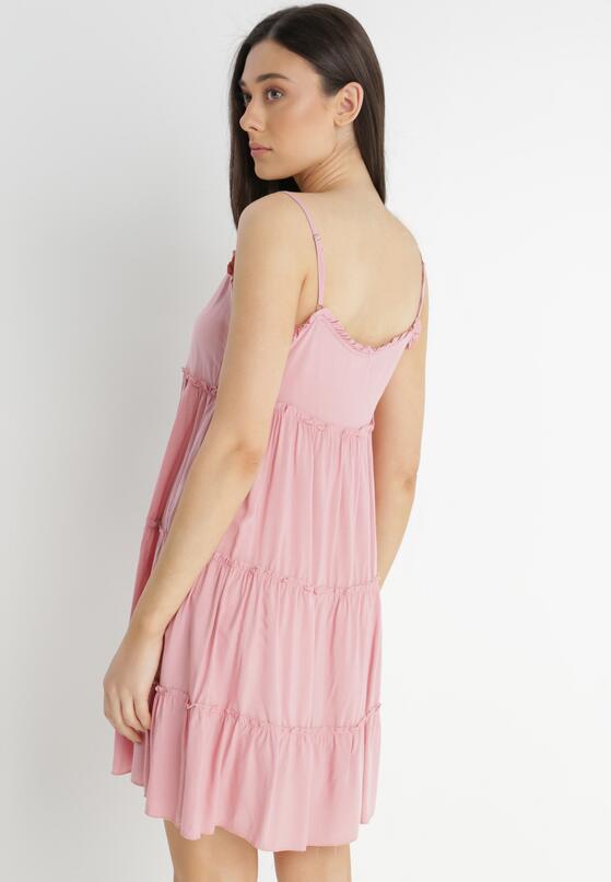 Różowa Sukienka z Wiskozy Nees 3