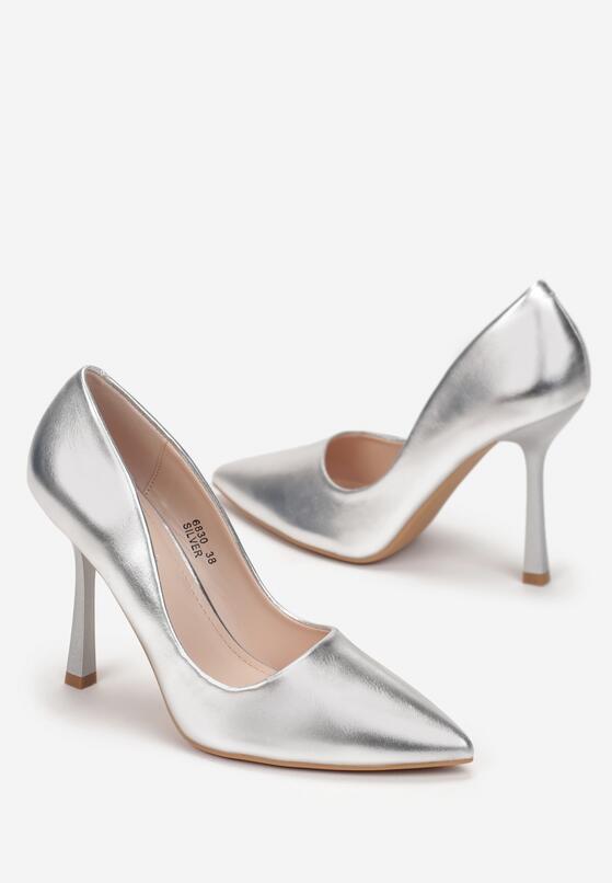 Pantofi stiletto Argintii 4