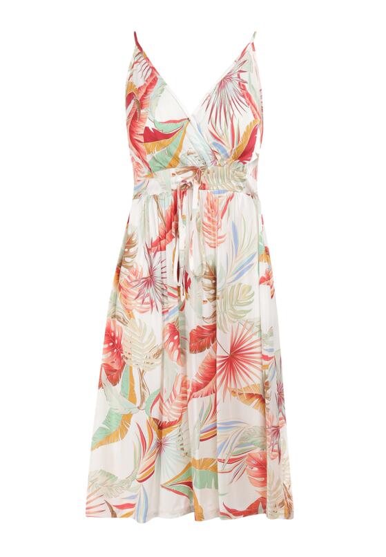 Biała Sukienka z Wiskozy Dyniera 6