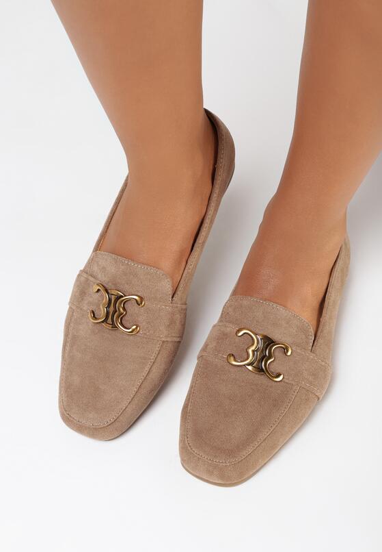 Ciemnobeżowe Mokasyny Adryana 1
