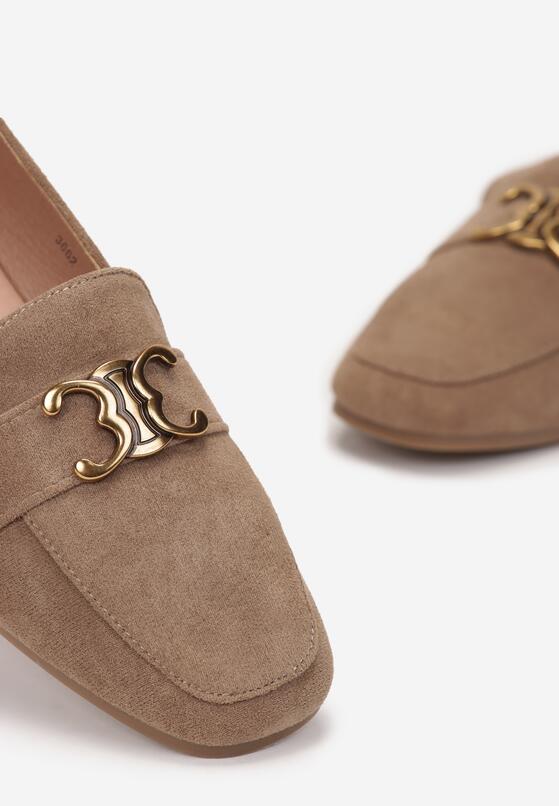 Ciemnobeżowe Mokasyny Adryana 5