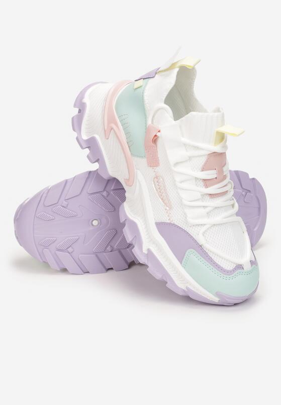 Biało-Fioletowe Sneakersy Orilea 4