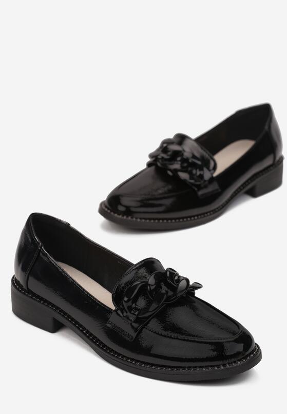 Czarne Mokasyny ze Skórzaną Wkładką Henny 4