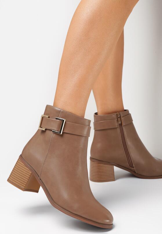 Ciemnobeżowe Botki Atronia 2