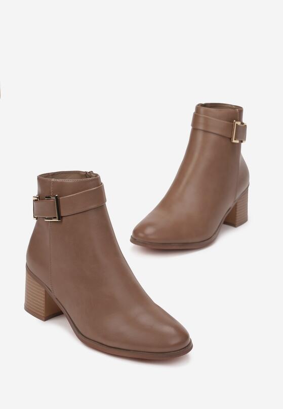 Ciemnobeżowe Botki Atronia 4