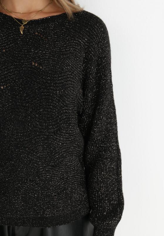 Czarny Sweter z Metaliczną Nitką Floy 5