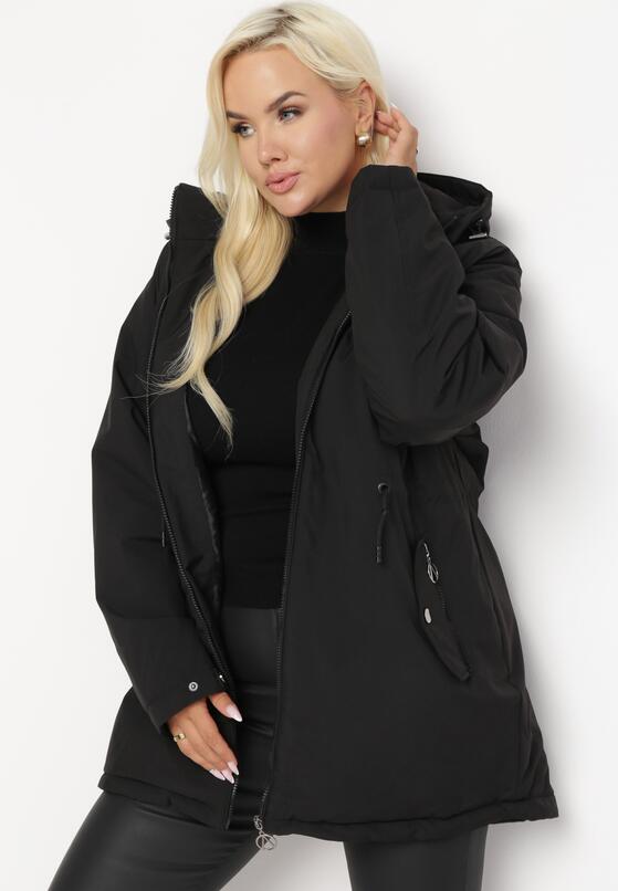 Czarna Kurtka Parka Hiza 2