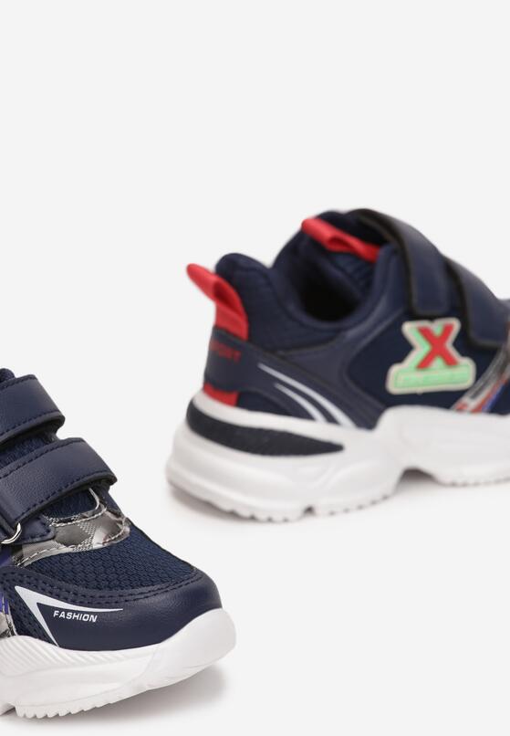 Granatowe Buty Sportowe ze Skórzaną Wkładką Lindua 3