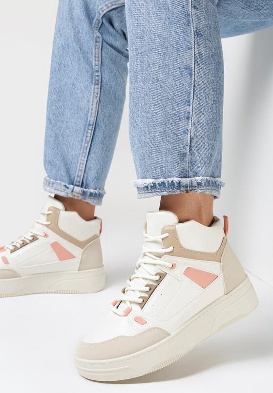 Beżowe Sneakersy na Grubej Podeszwie Damoreia 2