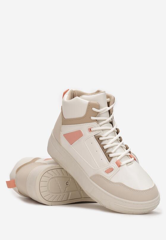 Beżowe Sneakersy na Grubej Podeszwie Damoreia 4