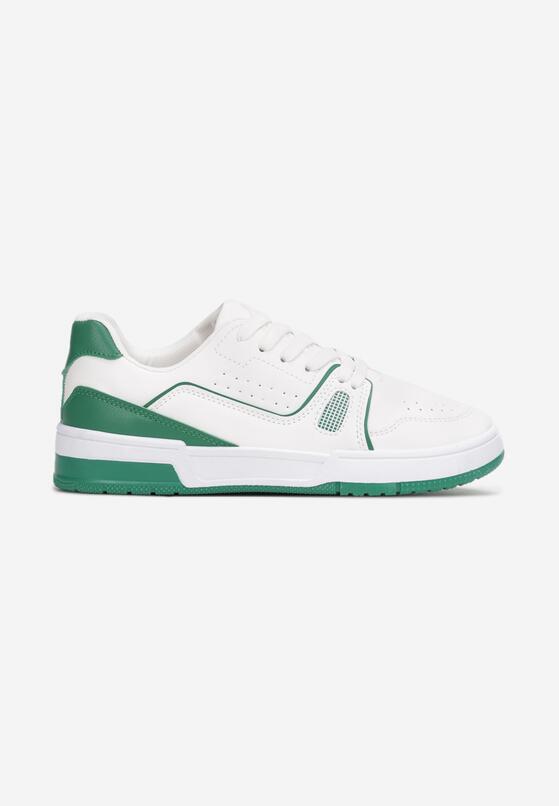 Biało-Zielone Sneakersy Sznurowane z Ekoskóry Kella 3