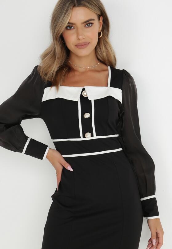 Czarna Sukienka Dopasowana Hulli 4