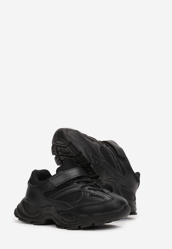 Czarne Buty Sportowe Sneakersy na Grubej Podeszwie Tzofia 2