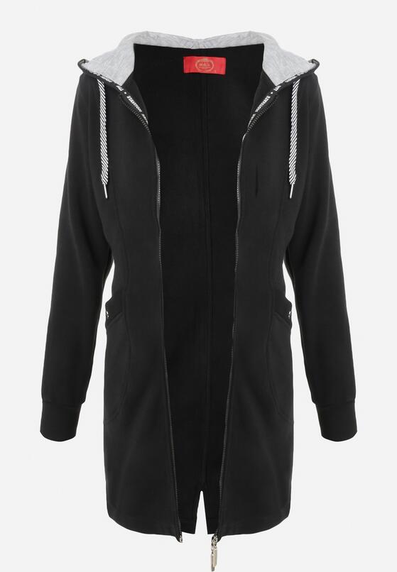 Czarna Bluza z Kapturem Długa Muloen 8