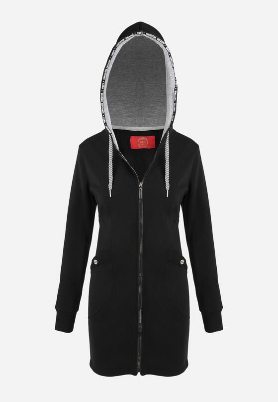 Czarna Bluza z Kapturem Długa Muloen 6