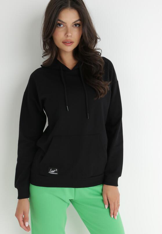Czarna Bluza Kangur z Kapturem Panonice 2