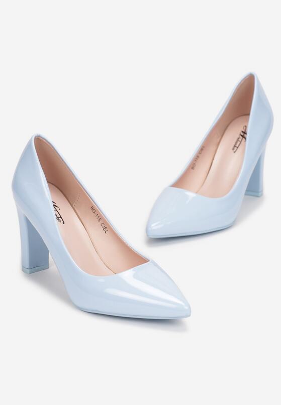 Pantofi cu toc Albastru deschis 4