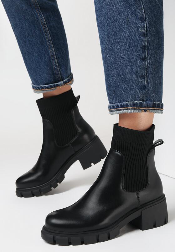 Czarne Botki z Elastyczną Cholewką Hekele 1