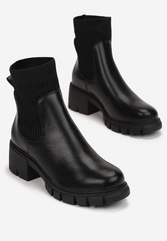 Czarne Botki z Elastyczną Cholewką Hekele 4