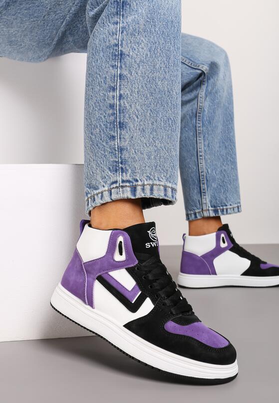 Fioletowo-Białe Sneakersy Alcothee 1