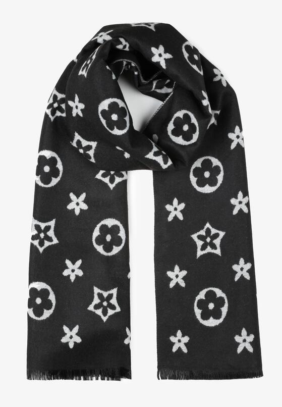 Czarny Szalik z Nadrukiem Biljana 1
