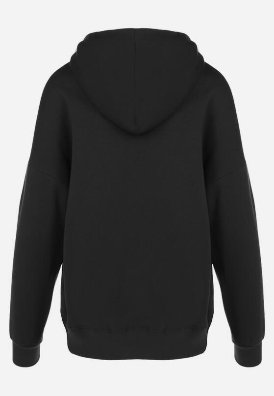 Czarna Bluza Kangurka z Polarem Fasa 7