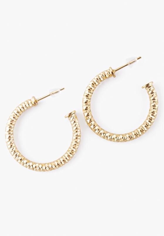 Złote Kolczyki Poskręcane Koła Półotwarte Janset 1