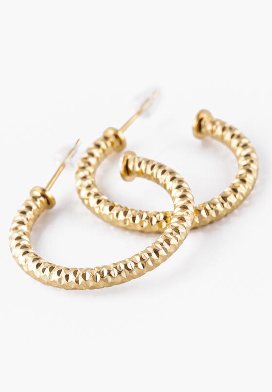 Złote Kolczyki Poskręcane Koła Półotwarte Janset 2