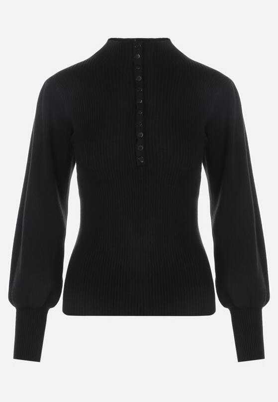 Czarny Golf z Bufiastym Rękawem Phyree 6