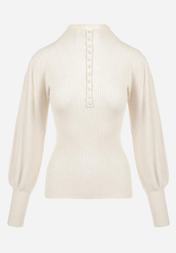 Beżowy Golf z Bufiastym Rękawem Phyree 6