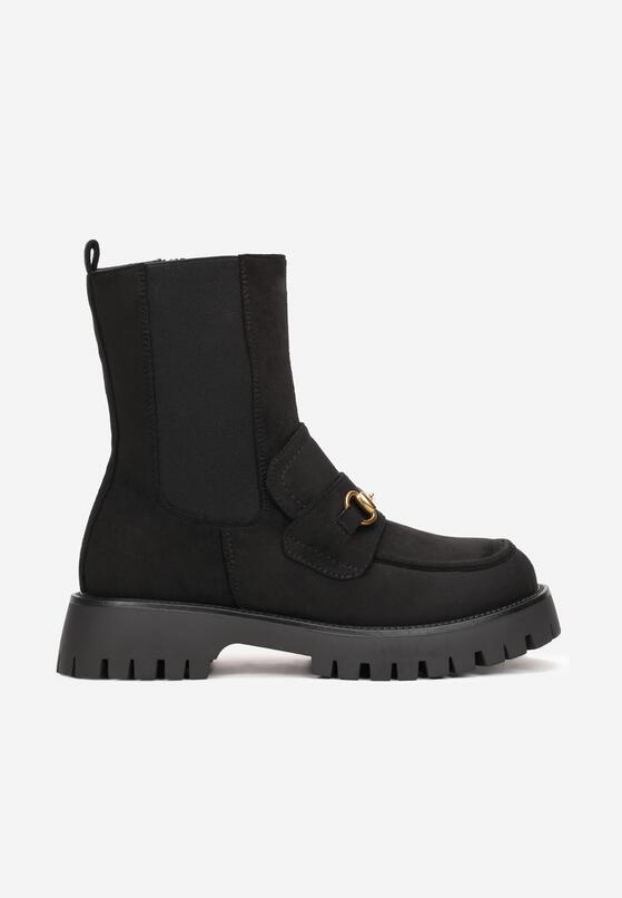 Botine Piele întoarsă ecologică neagră 3
