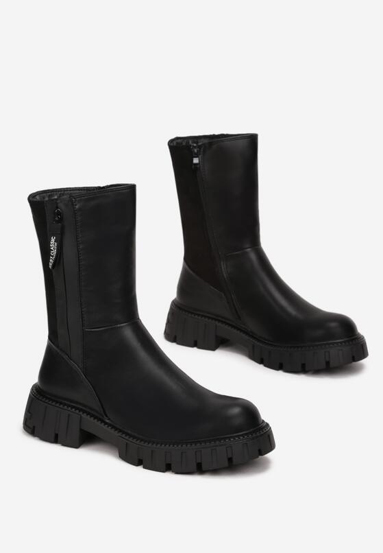 Czarne Botki Workery z Suwakiem Dorota 4