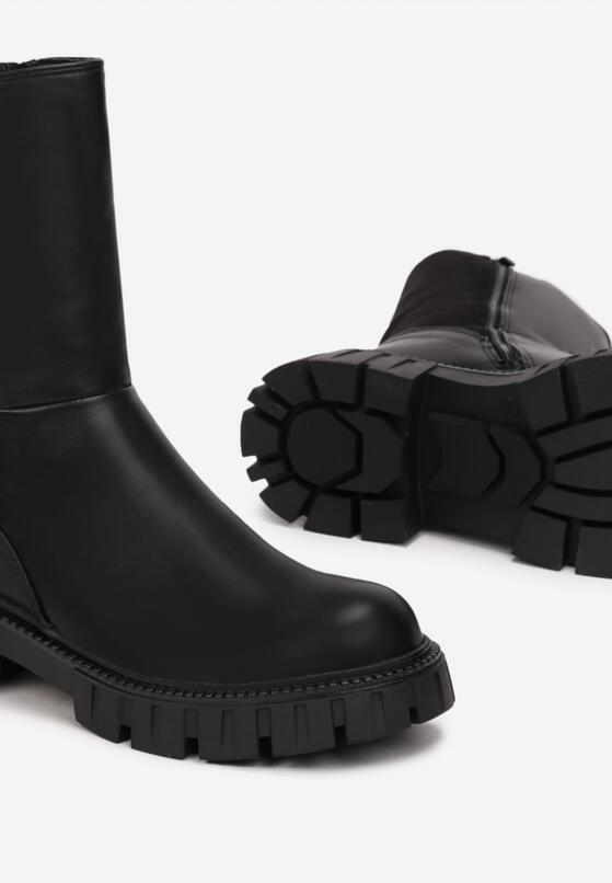 Czarne Botki Workery z Suwakiem Dorota 5