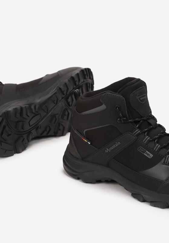 Czarne Buty Trekkingowe za Kostkę Sznurowane Cheshi 3