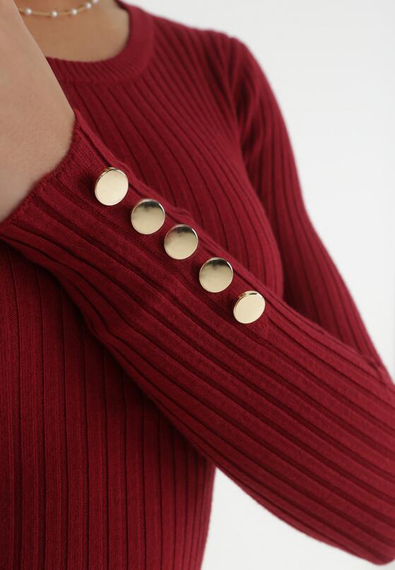 Bordowa Sukienka Dzianinowa z Kaszmirem Dasha 5