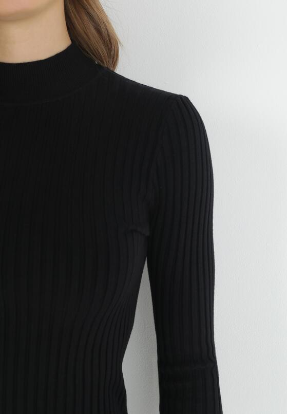 Czarna Sukienka Dzianinowa z Kaszmirem Klymiche 5